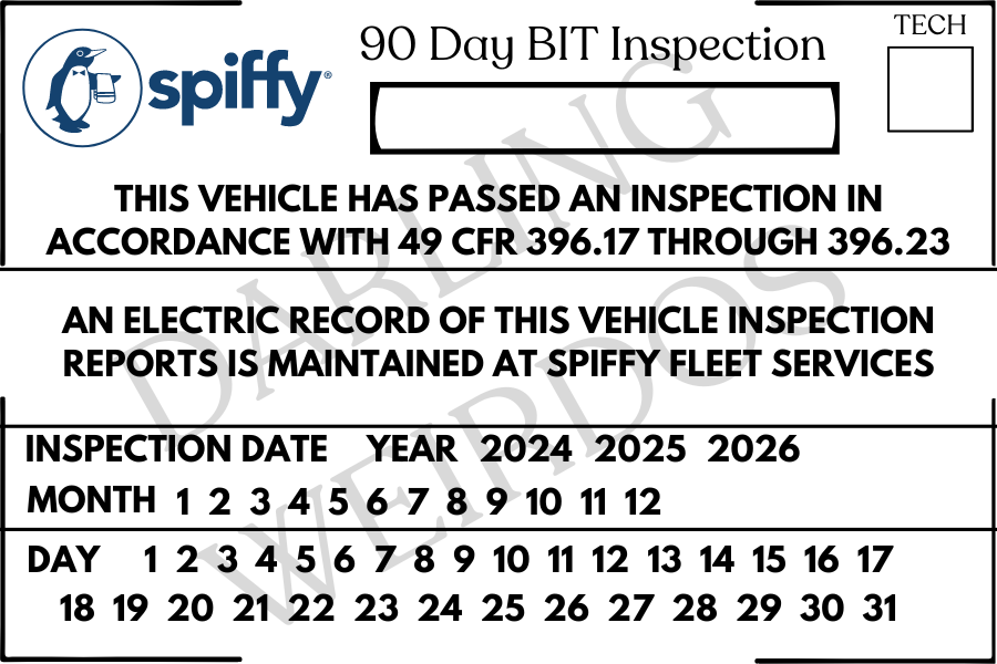 Custom 90-Day BIT Inspection Stickers