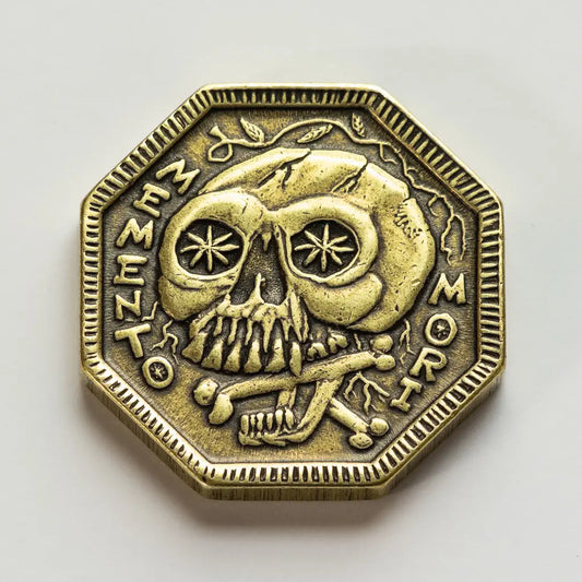 Memento Mori / Memento Vivere Reminder Brass Coin